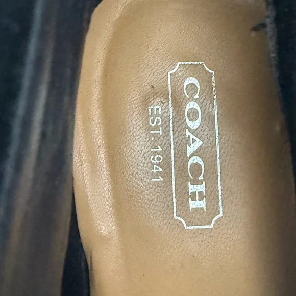 Coach Black Leather Ankle Bootie Heels Size 8.5B - Picture 10 of 16